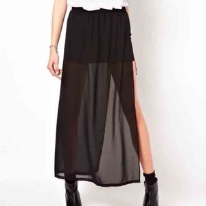 Sheer Skirt with slit